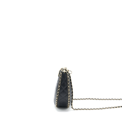 Chanel Small Moon Hobo Bag Lambskin Black L (Microchip)
