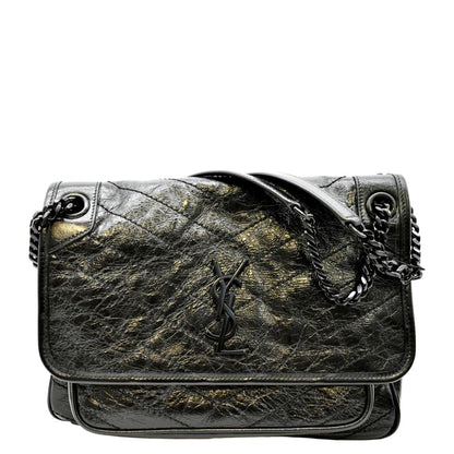 YVES SAINT LAURENT Niki Medium Leather Shoulder Bag Black