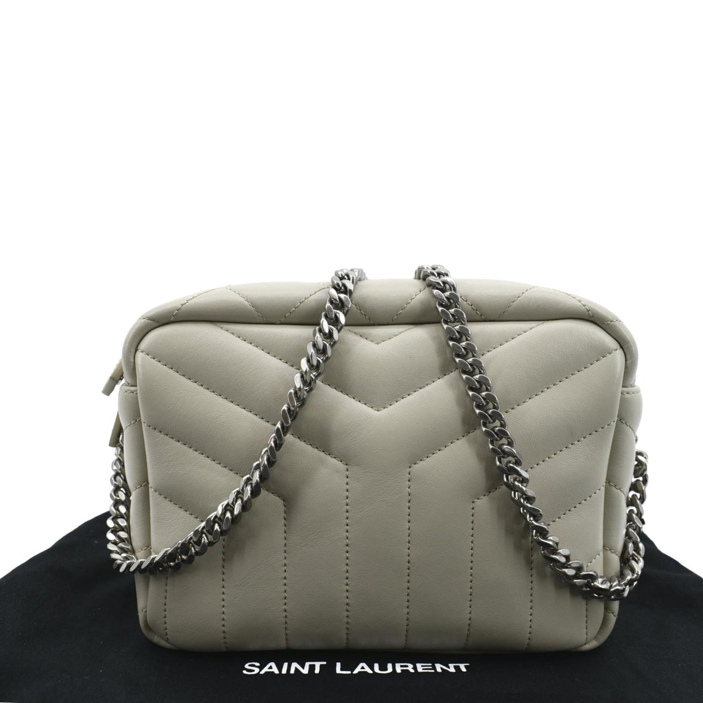 YVES SAINT LAURENT Loulou Y Small Calfskin Leather Crossbody Bag White