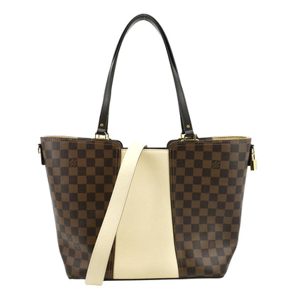 LOUIS VUITTON Jersey Damier Ebene Tote Shoulder Bag Creme
