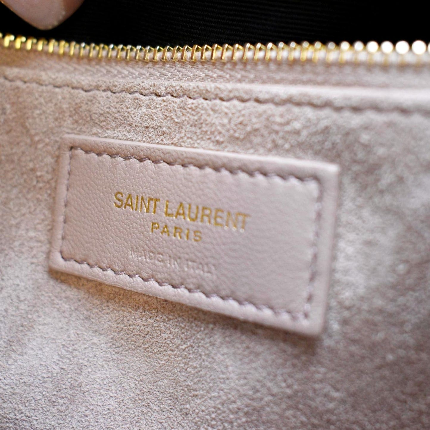 YVES SAINT LAURENT Le 5 A 7 Leather Satchel Bag Rosy Sand