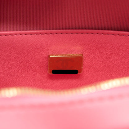 Chanel 22S Heart Bag Lambskin Pink L (Microchip)