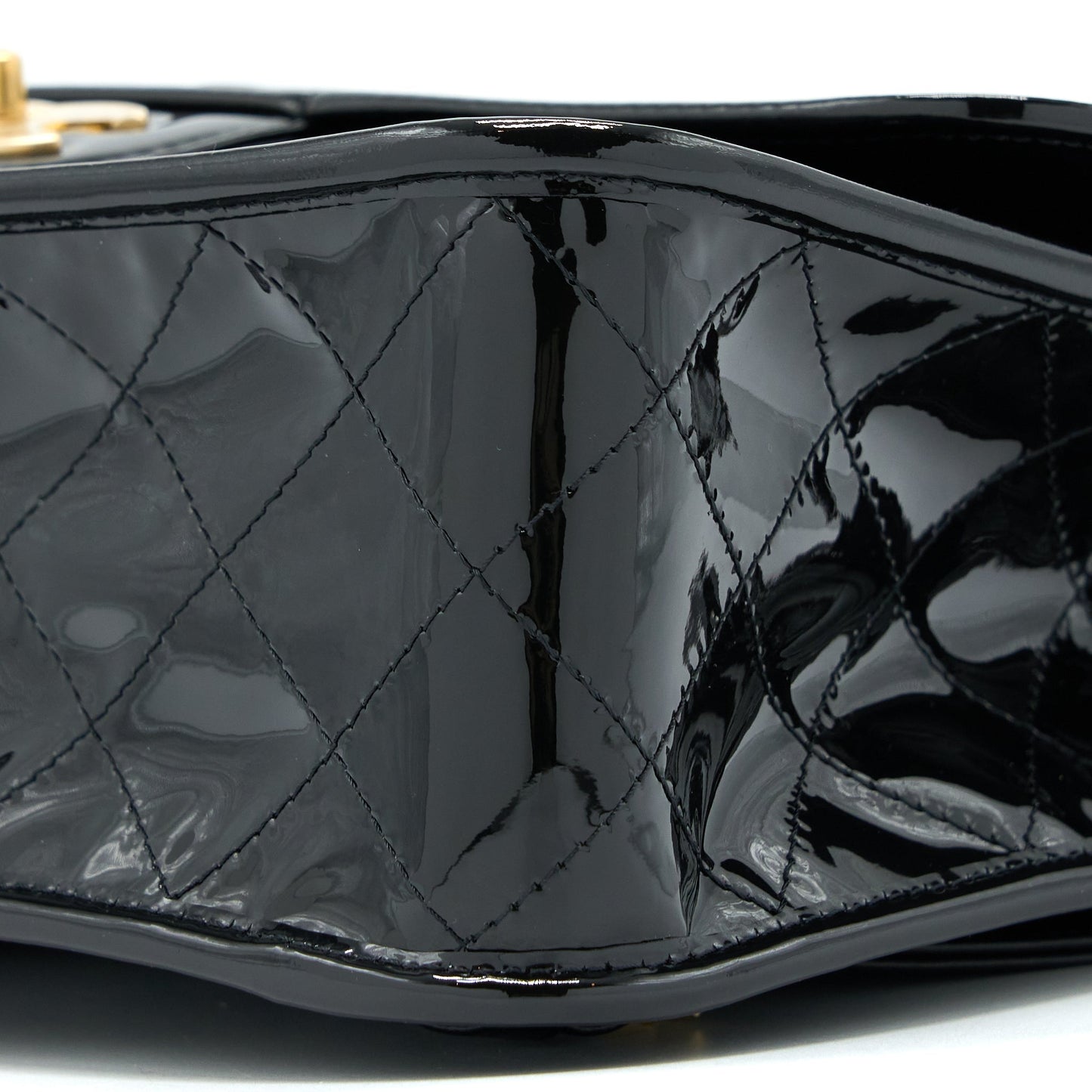 Chanel 22K Large Backpack Patent Black Brushed  (Microchip)