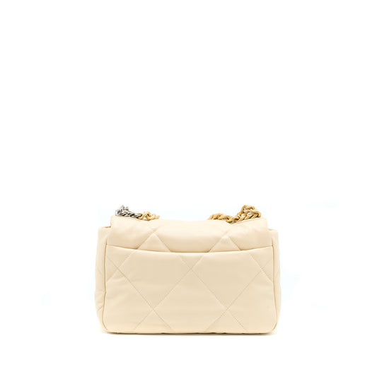 Chanel Small 19 Bag Goatskin Beige With Multicolour Hardware