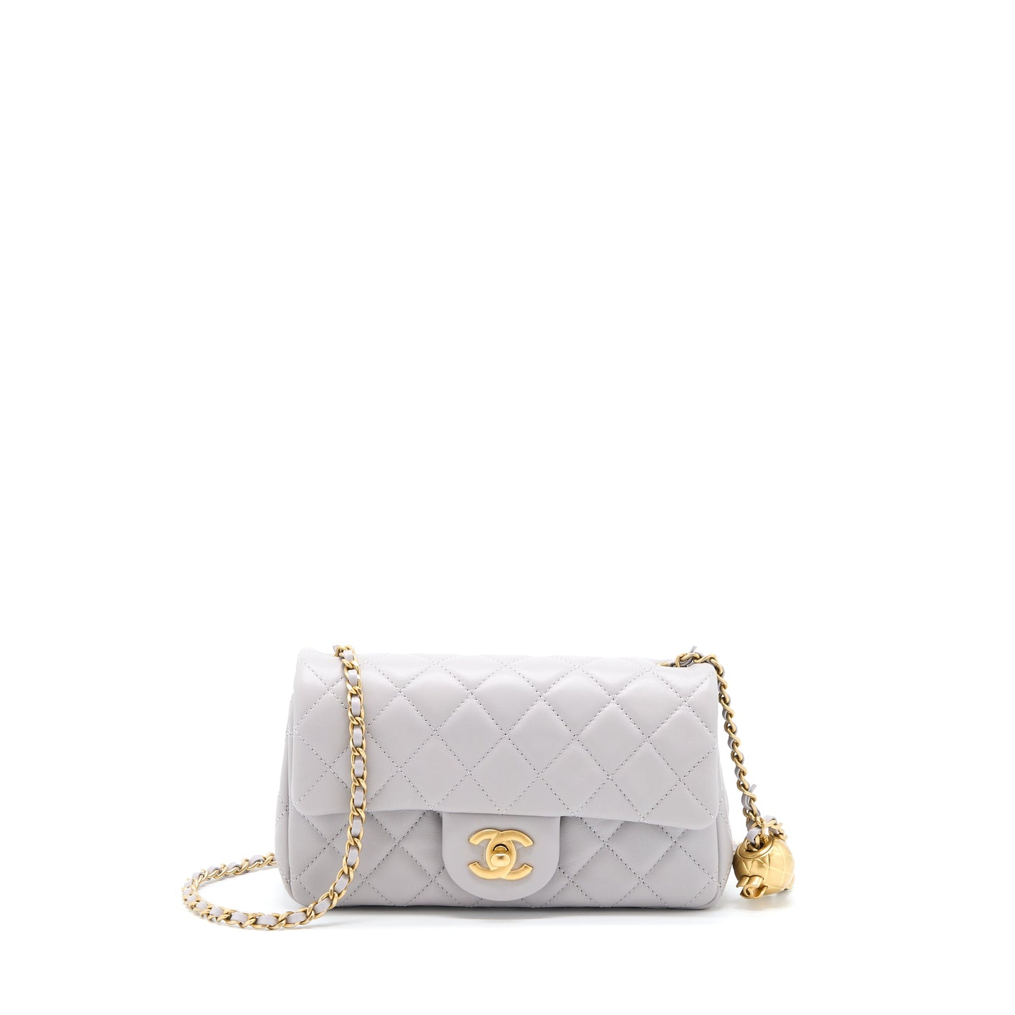 Chanel Pearl Crush Mini Rectangular Lambskin Grey Brushed  (Microchip)
