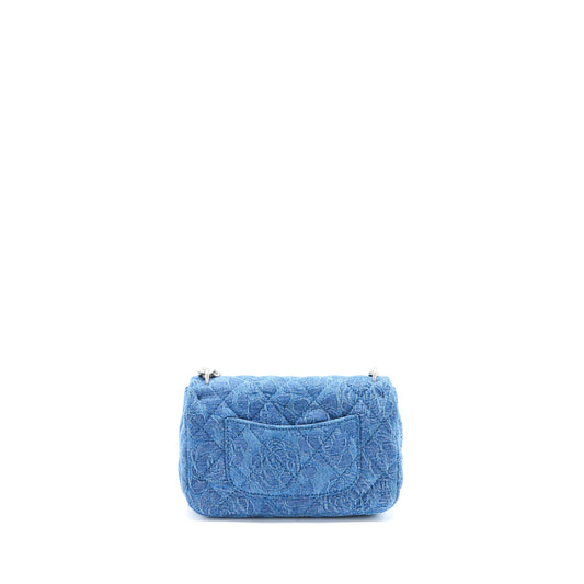 Chanel 23P Mini Coco Love Flap Bag Camellia Denim Blue  (Microchip)