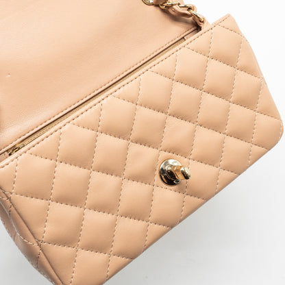 Chanel Mini Rectangular Flap Bag Lambskin Light Beige L (microchip)