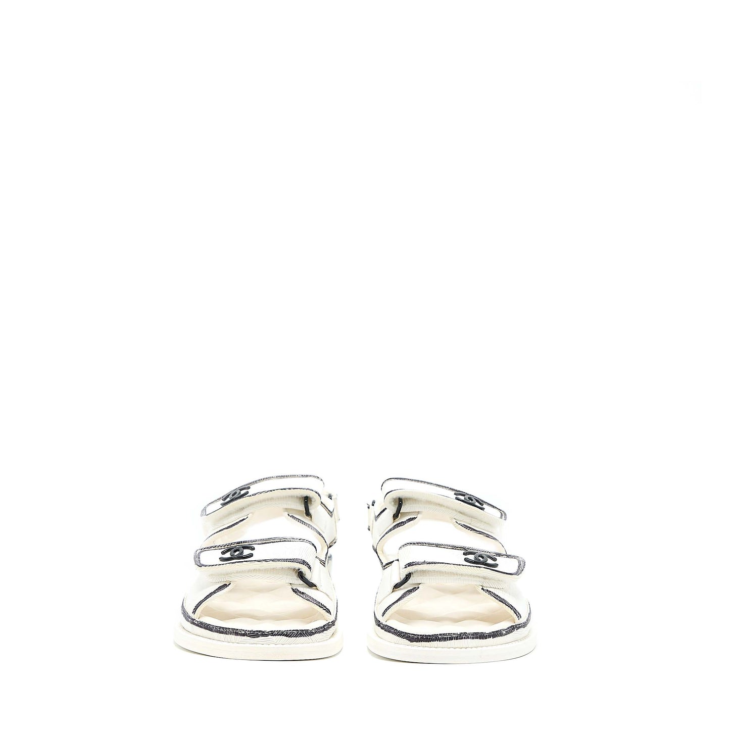 Chanel Size 37 Dad Sandals Black/White