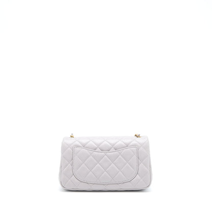 Chanel Pearl Crush Mini Rectangular Lambskin Grey Brushed  (Microchip)