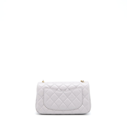 Chanel Pearl Crush Mini Rectangular Lambskin Grey Brushed  (Microchip)