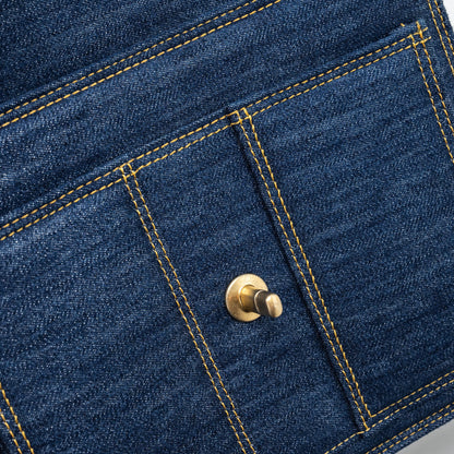 Chanel 23S flap backpack denim blue with  (microchip)