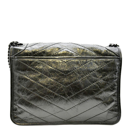 YVES SAINT LAURENT Niki Medium Leather Shoulder Bag Black