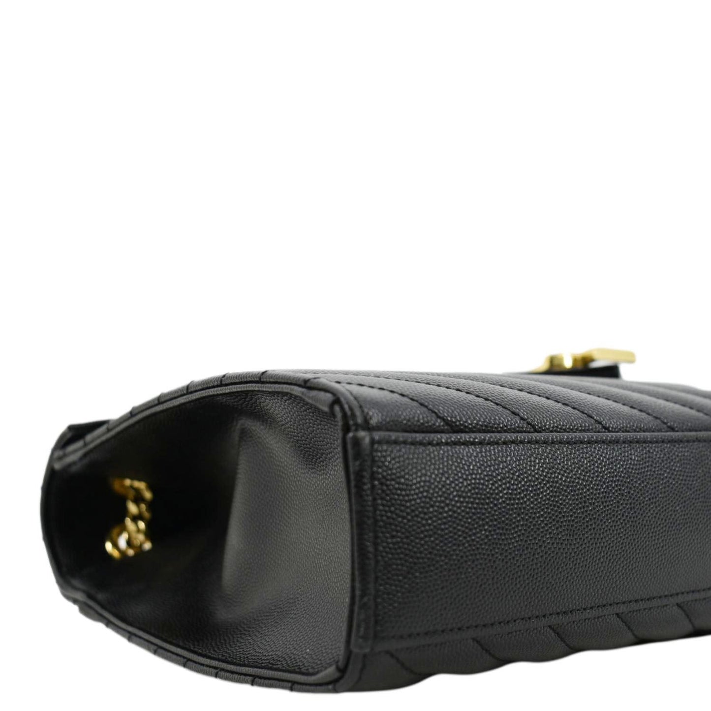 YVES SAINT LAURENT Large Envelope Flap Matelasse Leather Shoulder Bag Black