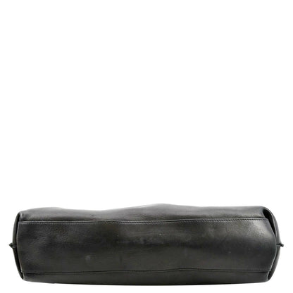 YVES SAINT LAURENT Tag Calfskin Leather Hobo Bag Black