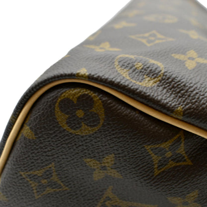 LOUIS VUITTON Speedy 35 Monogram Canvas Satchel Bag Brown