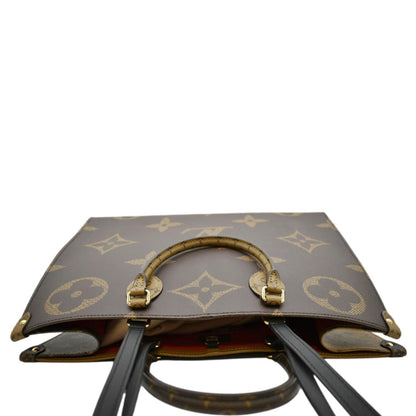 LOUIS VUITTON Onthego GM Giant Monogram Canvas Tote Shoulder Bag Brown