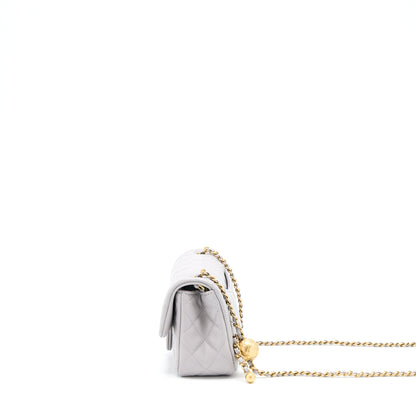Chanel Pearl Crush Mini Rectangular Lambskin Grey Brushed  (Microchip)