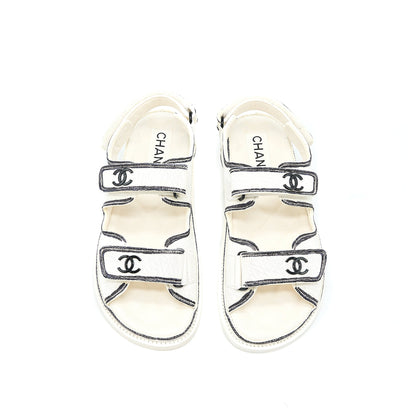 Chanel Size 37 Dad Sandals Black/White