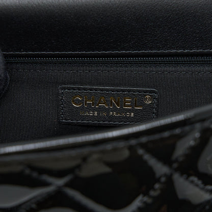 Chanel 22K Large Backpack Patent Black Brushed  (Microchip)