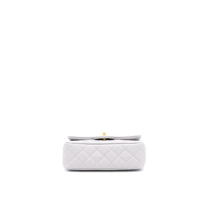 Chanel Pearl Crush Mini Rectangular Lambskin Grey Brushed  (Microchip)