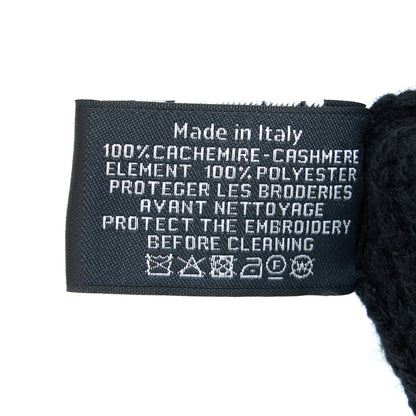 Chanel Cashmere Beanie Black With Gold Letters