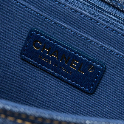 Chanel 23S flap backpack denim blue with  (microchip)
