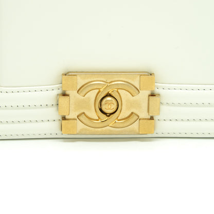 Chanel Mini Boy Handbag Calfskin White