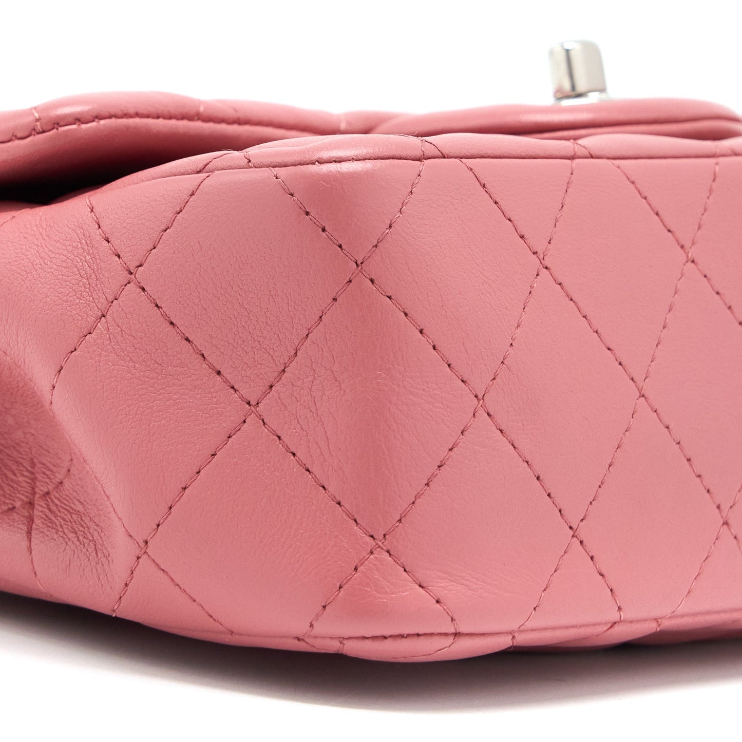 Chanel Mini Rectangular Flap Bag Lambskin Pink