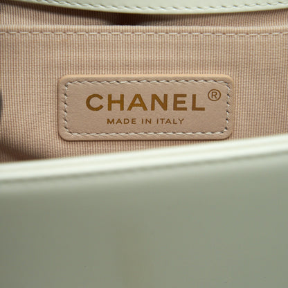 Chanel Mini Boy Handbag Calfskin White
