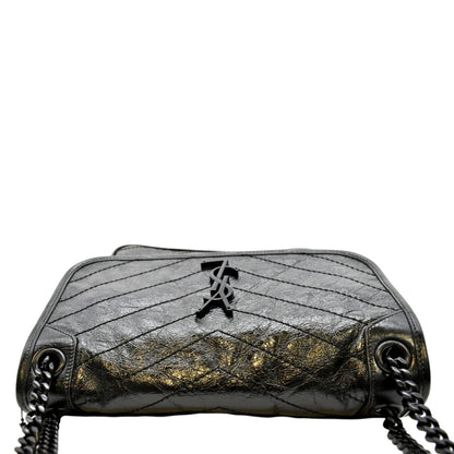 YVES SAINT LAURENT Niki Medium Leather Shoulder Bag Black