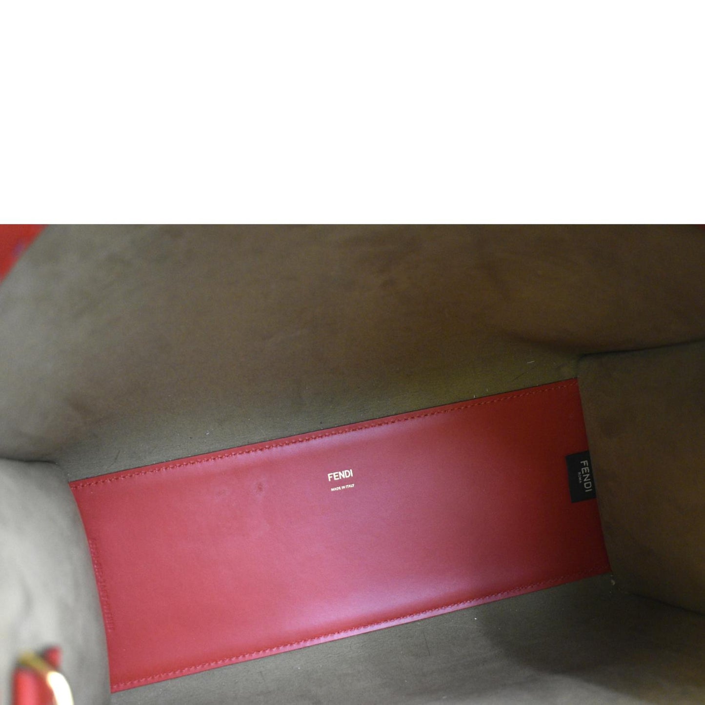 FENDI Sunshine Plexiglass Leather Shoulder Tote Bag Red