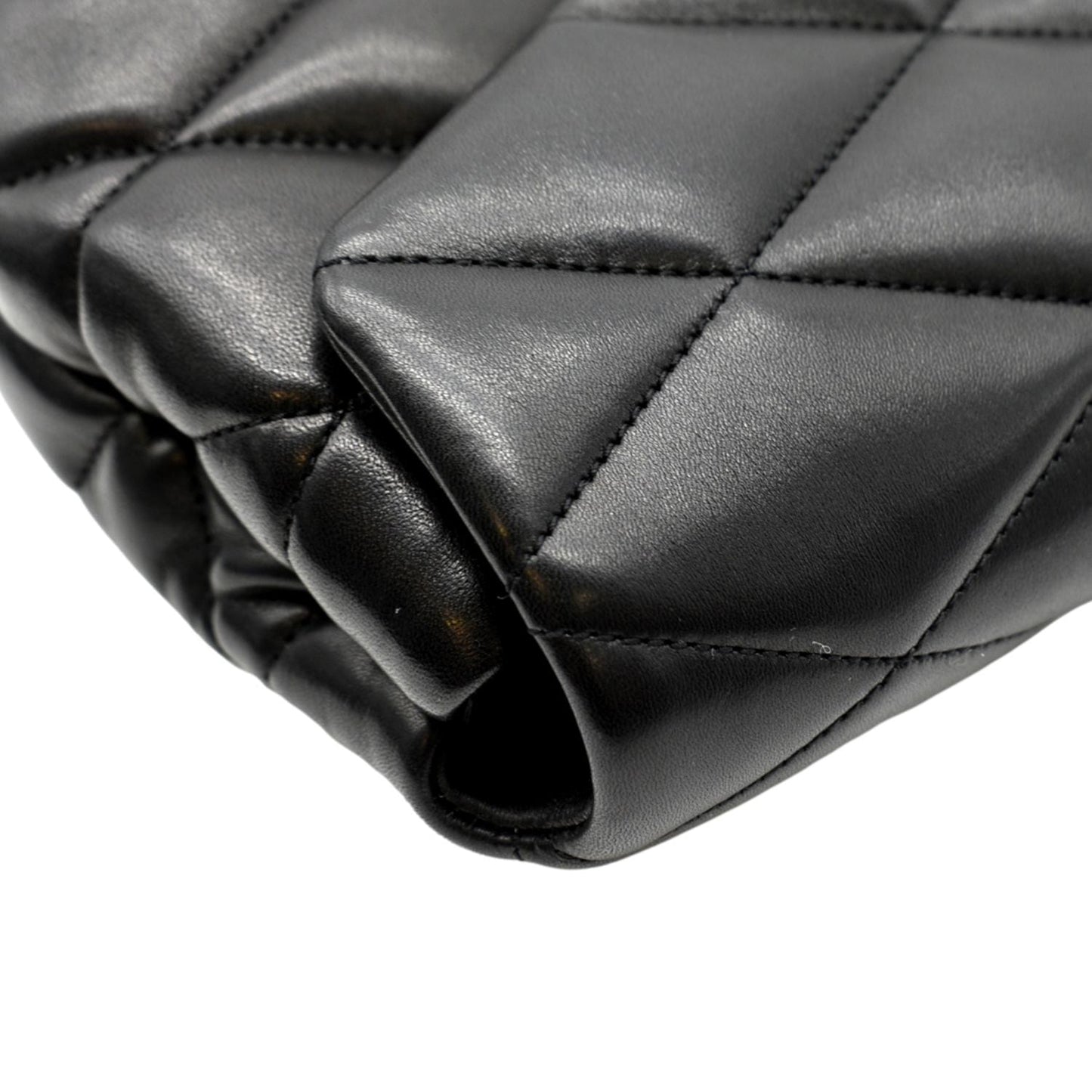 YVES SAINT LAURENT Sade Large Quilted Leather Clutch Bag Black