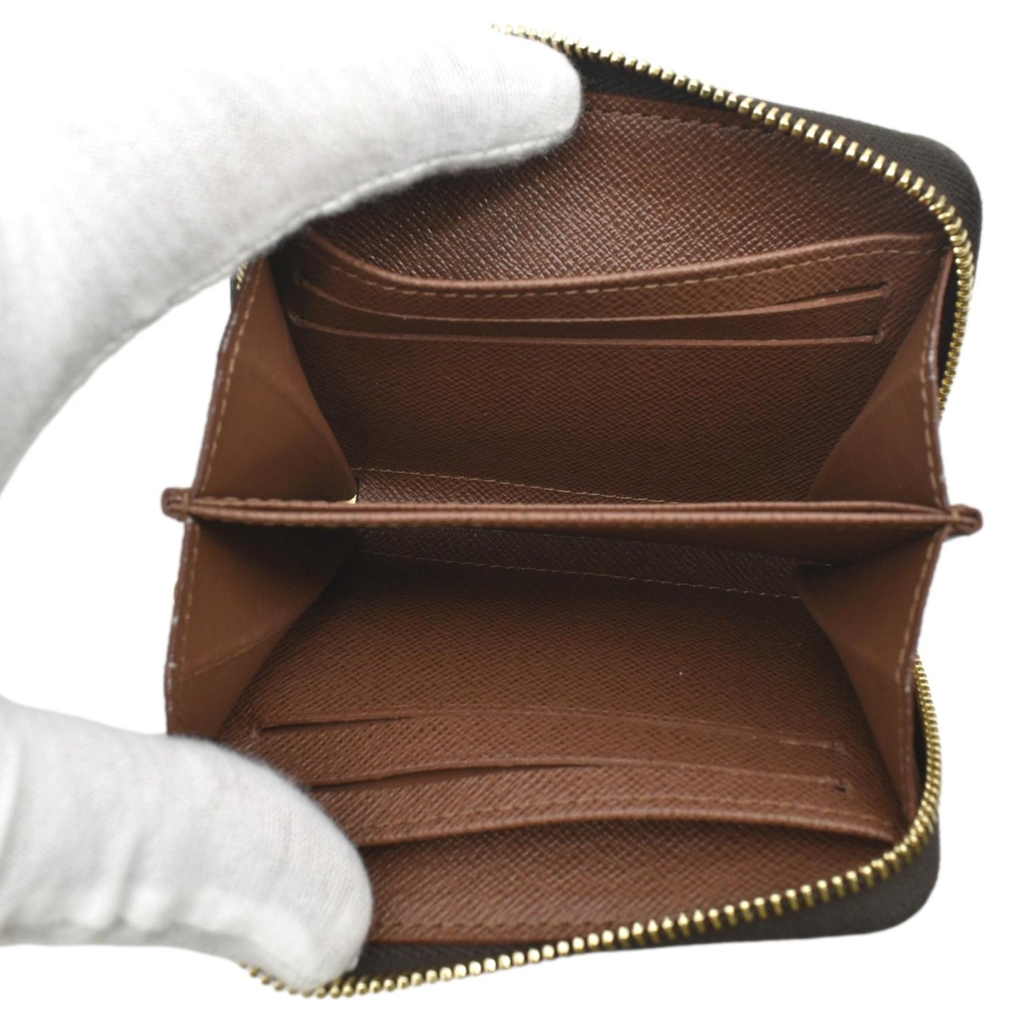 LOUIS VUITTON Monogram Canvas Zippy Coin Purse Brown