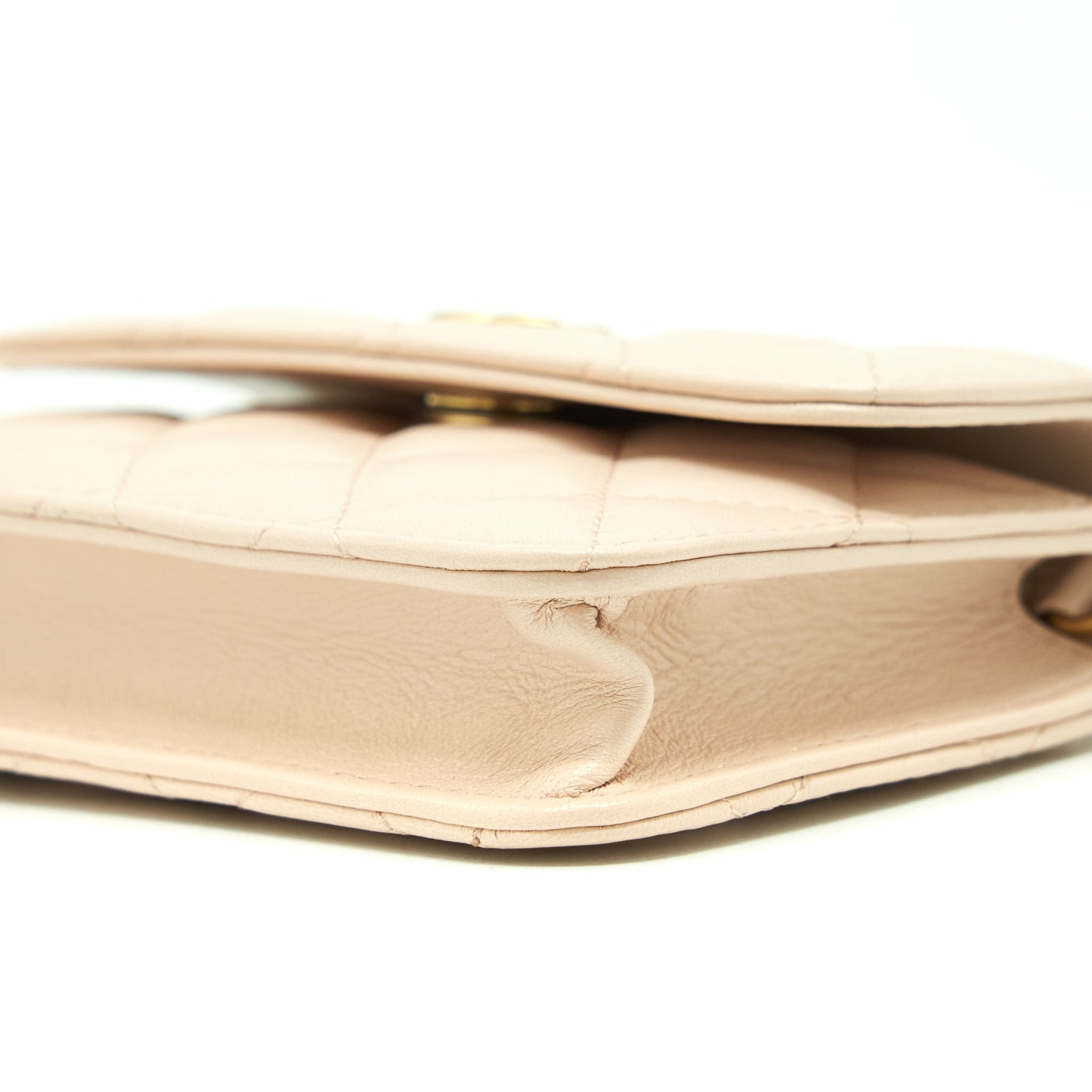 Chanel Pearl Crush Mini Flap Belt Bag Lambskin Light Pink