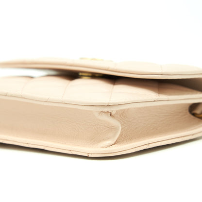 Chanel Pearl Crush Mini Flap Belt Bag Lambskin Light Pink