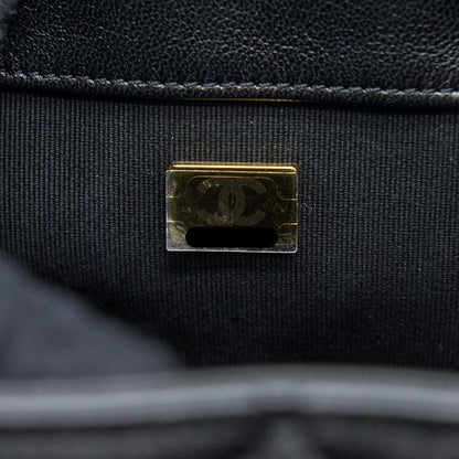 Chanel Drawstring Bucket Bag Lambskin Black  (Microchip)