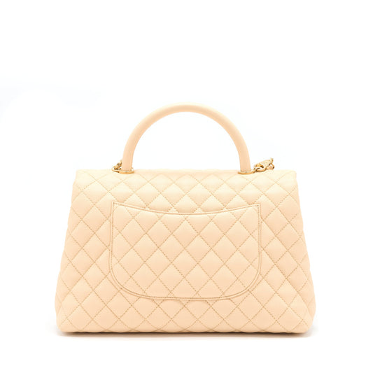 Chanel Coco Top Handle Flap Bag Caviar Beige