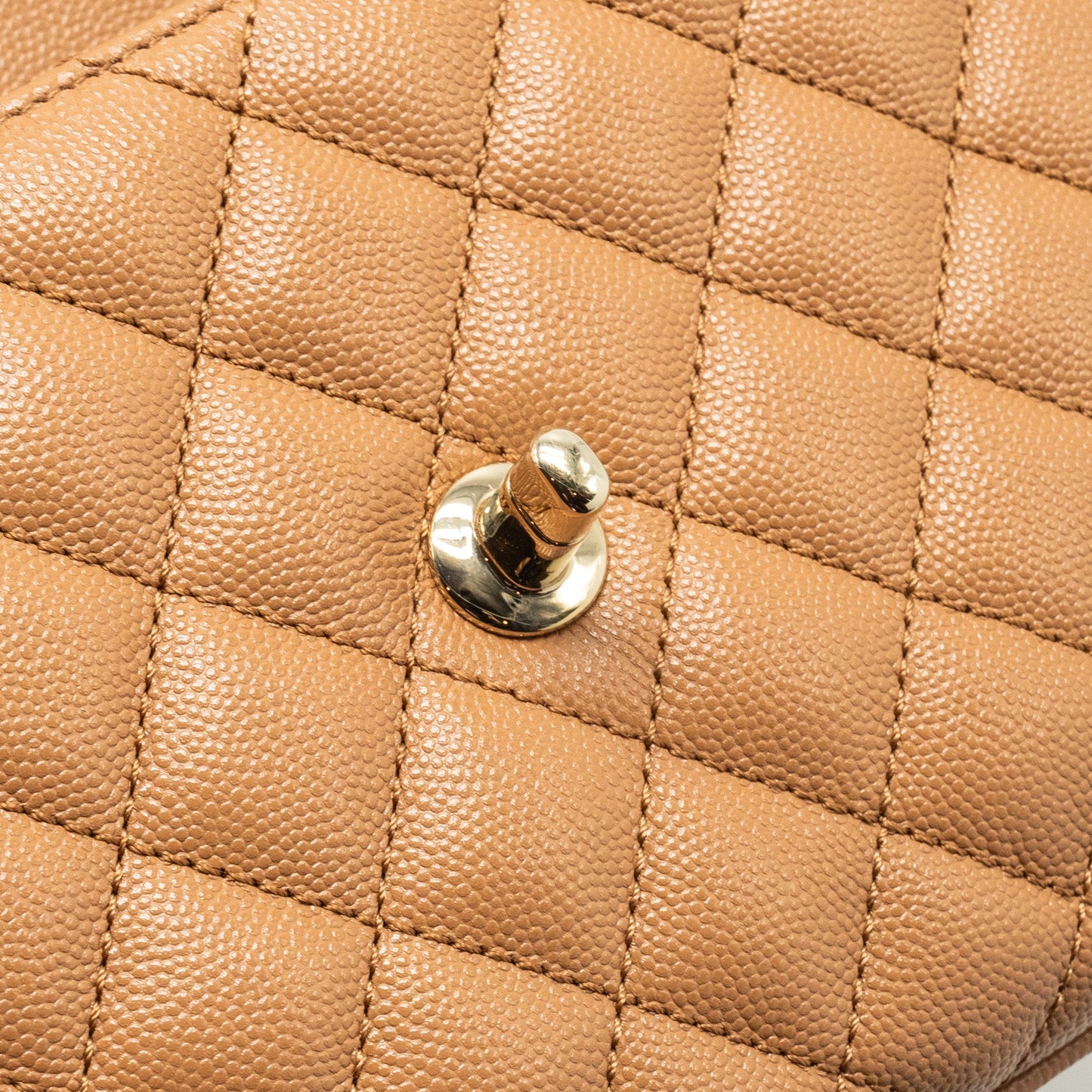 Chanel 21P Small Coco Handle Caviar Caramel L