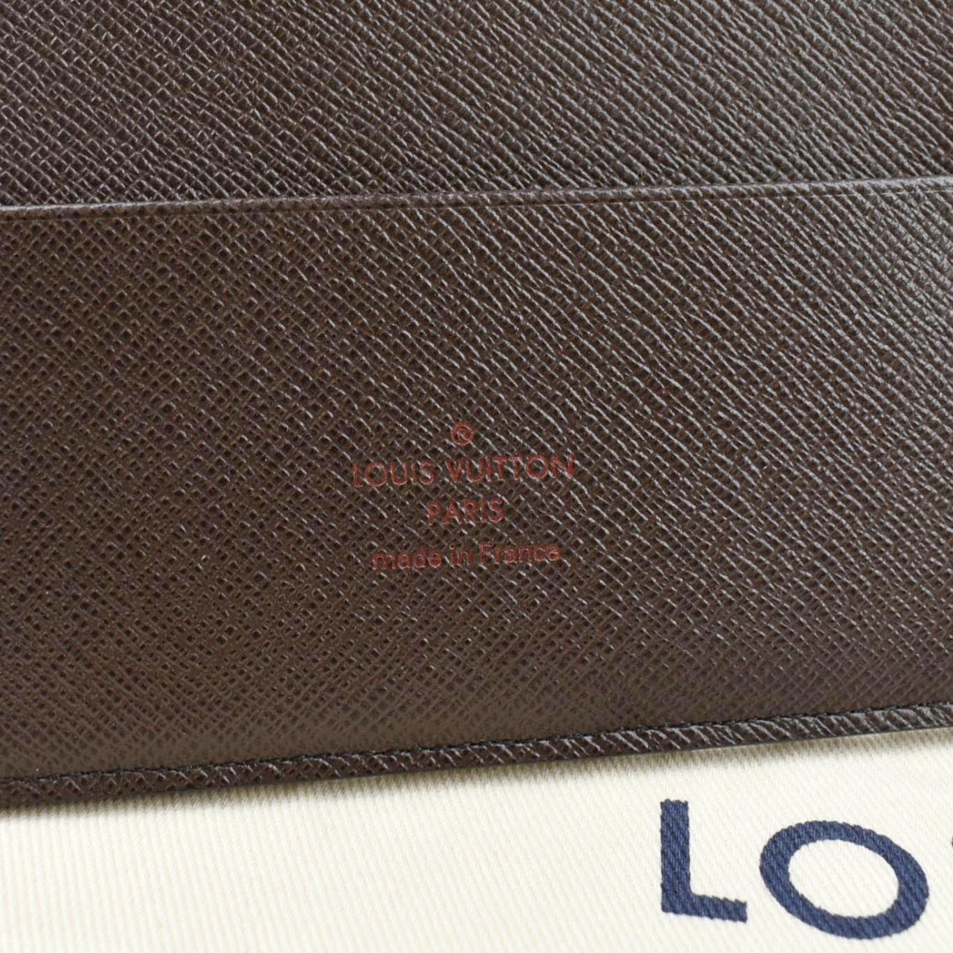 LOUIS VUITTON Ring Agenda Cover Large Damier Ebene Cover Brown