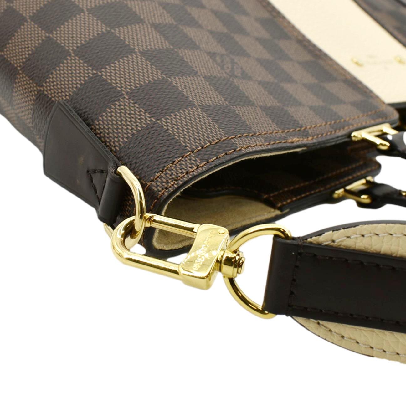 LOUIS VUITTON Jersey Damier Ebene Tote Shoulder Bag Creme