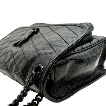 YVES SAINT LAURENT Niki Medium Leather Shoulder Bag Black