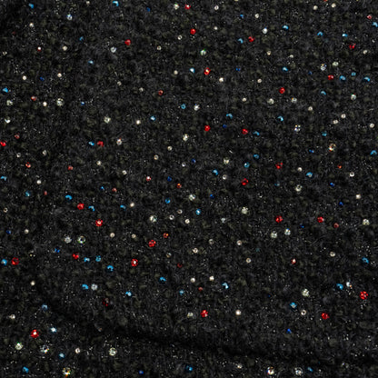 Chanel Size 38 Shining Crystal Tweed Dress Coat Wool/Acrylic Black/Multicolour