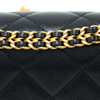 Chanel 22P Flap Backpack Caviar Black Brushed  (Microchip)
