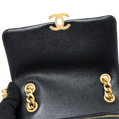 Chanel 22P Flap Backpack Caviar Black Brushed  (Microchip)
