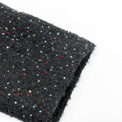 Chanel Size 38 Shining Crystal Tweed Dress Coat Wool/Acrylic Black/Multicolour