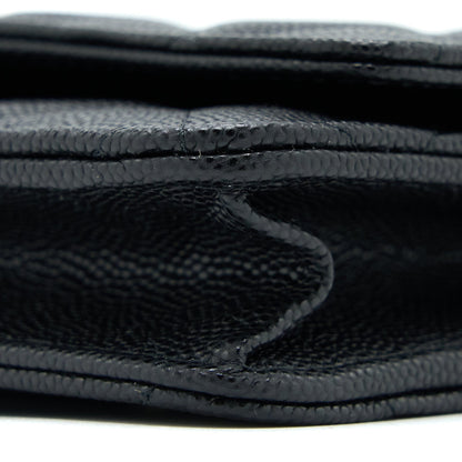 Chanel 23C Giant CC Logo Wallet on Chain Caviar Black L (Microchip)