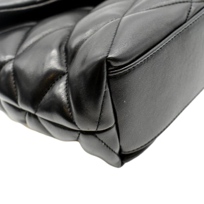 YVES SAINT LAURENT Sade Large Quilted Leather Clutch Bag Black
