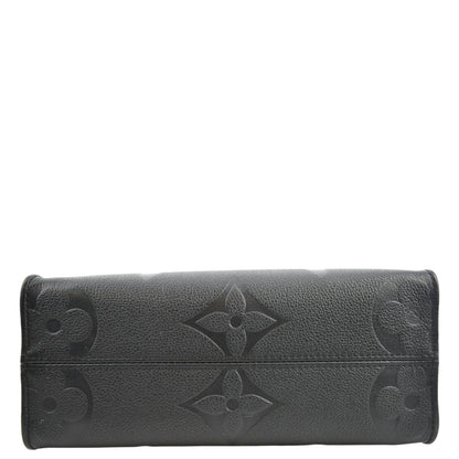 LOUIS VUITTON Onthego PM Monogram Empreinte Tote Shoulder Bag Black