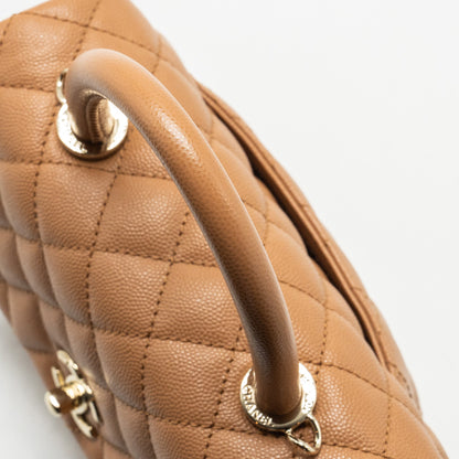 Chanel 21P Small Coco Handle Caviar Caramel L