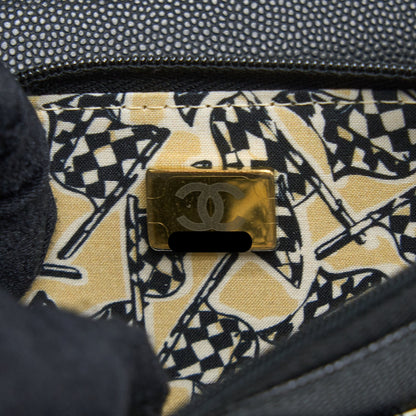 Chanel 23C Giant CC Logo Wallet on Chain Caviar Black L (Microchip)